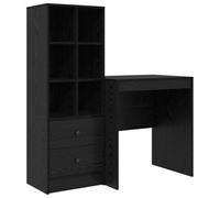 Bureau en Bois d'Ingénierie Marron avec Étagères, 115,5 x 50 x 127 cm, Lot | Design scandinave, plateau robuste, rangement intégré, montage facile, nettoyage rapide, chêne noir