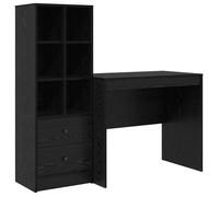 Bureau en bois d'ingénierie - vidaXL - Chêne Noir - 145.5x50x127 cm - 2 tiroirs - Construction durable