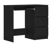 Bureau en bois d'ingénierie - vidaxl - Chêne noir - 90x45x76 cm - 3 tiroirs - Facile à nettoyer - Assemblage requis