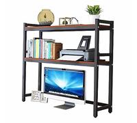 Bureau en bois et métal avec 2 niveaux Boohelf multifonction et étagère ouverte pour bureau à domicile 85 x 25 x 90 cm Slish and Design Couleur B