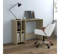 Bureau en bois imitation chêne Sonoma, dimensions 102,5 x 35 x 75 cm, fabriqué en panneaux de particules. Bureau avec 4 étagères. Idéal comme bureau, pour un ordinateur, pour un studio, comme console 