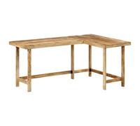 Bureau en Bois Massif de Manguier vidaXL, Bureau d'Étude L-Shape, 165x110x75 cm, Rustique, Pour Écriture, Travail, À Dessin, Jeu