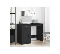 vidaXL Bureau avec porte Chêne noir 100 x 49 x 74 cm Bois d'ingénierie Moderne