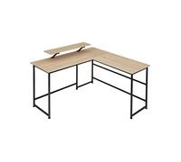 Bureau en panneau de fibres avec étagère stockage bois clair