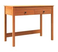 Bureau en pin massif - vidaXL - 100x50x78 cm - Max Marron - Tiroir intégré - 2 étagères - Design moderne - Durable