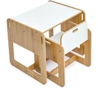 Bureau enfant en bois avec chaise, pour les enfants de 2 à 4 ans. Table de jeu, table d'étude, table pour enfants, dimensions : 53 x 44,5 x 45 centimètres. Meubles pour enfants avec fentes de transpor