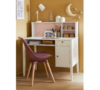 Bureau enfant MAKE A WISH blanc clair uni avec decor TU