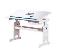 Inter Link Bureau pour enfants Baru avec tiroir pin massif blanc, bleu et rose