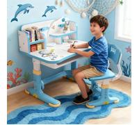 Bureau enfant réglable avec chaise incluse hauteur ajustable pour une posture parfaite en étudiant Bureau d'étude pour enfants