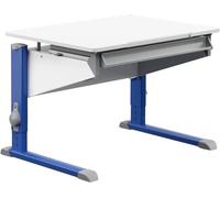 Bureau enfant réglable en hauteur | évolutif, ergonomique et inclinable pour une posture correcte | idéal pour les enfants scolarisés | Bureau blanc (standard, bleu, 90 cm x 70,5 cm)