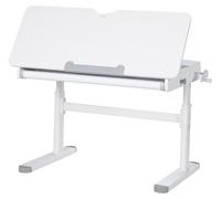 Bureau enfant Roba Smart Grow avec tiroir, 110x60 cm - Bureau adapté aux enfants à partir de 6 ans - Réglable en hauteur - Plan de travail entièrement inclinable - Blanc