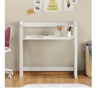 Bureau enfant SUZA réglable en hauteur 80 x 76 x 48 cm bois de pin massif, Bureau chambre enfant, 4 niveaux de hauteur, Blanc Blanc G