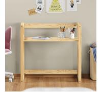Bureau enfant SUZA réglable en hauteur 80 x 76 x 48 cm en bois massif, Bureau chambre enfant, 4 niveaux de hauteur, Coloris naturel