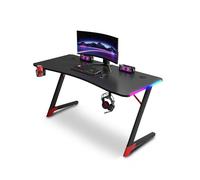 Urban Factory, Bureau gaming, Ergo LED WED75UF, 120x60cm, RGB, porte-gobelet & support casque, Noir