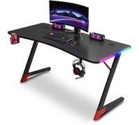 Urban Factory, Bureau gaming, Ergo LED WED75UF, 120x60cm, RGB, porte-gobelet & support casque, Noir