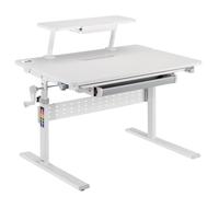 Ergo Office ER-483 Bureau ergonomique pour enfants avec réglage de la hauteur et de l'inclinaison jusqu'à 40 degrés, tablette supplémentaire avec support de livre, table d'école pour enfants jusqu'à 4