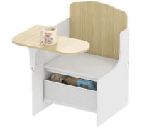 Bureau et chaise pour enfants - AIYAPLAY - bac de rangement - pour dessin lecture et jeux - bois - 58,5 x 51 x 59 cm - blanc