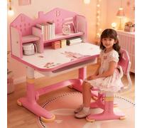 Bureau et chaise pour enfants, ensemble de bureaux pour enfants réglables en hauteur avec un tiroir spacieux, distance optimisée pour prévenir la myopie, bureau design pour enfants