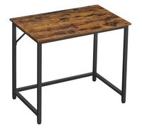 Bureau étroit au design industriel, en panneaux de particules/structure en acier, de couleur marron et noir vintage, dimensions : 80 x 50 x 75 cm