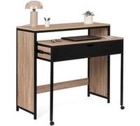Bureau extensible 1 tiroir noir BOSTON design industriel Noir G