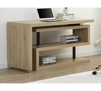 Bureau extensible avec plateau pivotant 360° - MDF - Coloris : Naturel - NICEPHORE III
