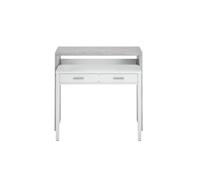 Habitdesign Bureau, console, couleur Blanc « Artik », dimensions : 87,5 x 98,5 x 36-70 cm (hauteur x longueur x profondeur, en centimètres)
