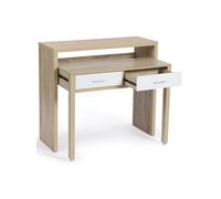 IDMarket - Bureau Extensible Max façon hêtre et Blanc