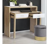 Bureau Extensible Max Bois Façon Hêtre Et Blanc