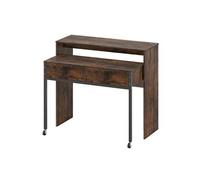 Bureau Extensible Table d'Ordinateur Gain Place Tiroirs Bureau Console Bois