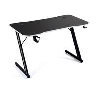 Bureau gamer AMS-GAMING DESK120Z-WHITE avec finition blanc - Largeur 1m20 - Style carbone - Porte gobelet & casque