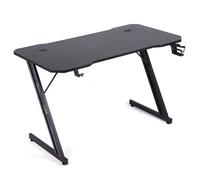 Amstrad Bureau Gamer AMS-DESK120-2Z-BLACK - Largeur 1m20 - Style Carbone - Porte gobelet & Casque