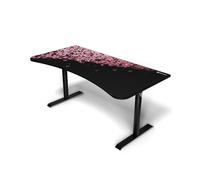 Bureau Gamer Arozzi Arena Large - 160x82 cm - Bureau Gaming à Hauteur Réglable avec Rangement pour Câbles et Support Triple Écran - Tapis de Souris Lavable Intégral - Fleur