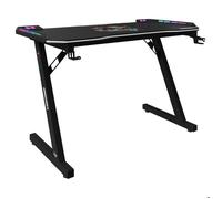 Bureau Gamer avec LED - ROBA - Minecraft - Effet Carbone Noir - Supports Rabattables - Dimensions 120x60cm