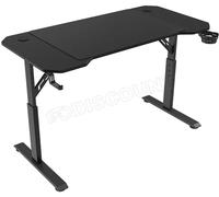 Mars Gaming MGD-ERGO120 Noir : Bureau Gaming 120x60cm Réglable 3 Hauteurs, Plateau Fibre Carbone, Structure Acier, Tapis XXL 80x55cm, Porte-Casque, Passe-Câbles, Charge Max 100kg