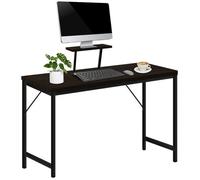 Bureau Gamer LDSZXNE avec Surface en Fibre de Carbone PVC et Etagère Surélevée Réglable - 80x40x75 cm - Noir