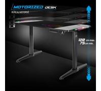 Bureau Gamer Motorisé 140 CM Tapis de Souris XXL EFFETS LED RGB Complet & Gaming Support de casque et porte gobelet