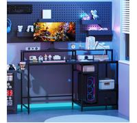 Bureau Gamer - VIVOLILV - Multifonctionnel - Prise Electrique - Porte -Gobele - Crochet pour Casque