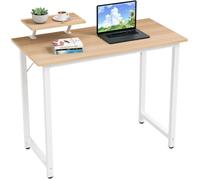 Bureau Gaming Avec Réhausseur d’Écran L100x50x75cm Surface en Fibre de Carbone Chêne