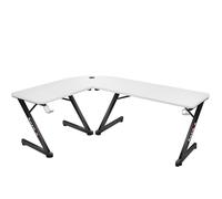 Huzaro – Bureau gaming Hero 7.0 d'angle en L, plateau carbone, Blanc/Noir