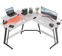 Bureau gaming en L avec éclairage RGB et support d'écran - Bureau d'angle 130 x 130 cm