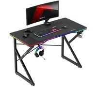 huzaro Hero 1.7 RVB | Bureau Gamer | Eclairage LED | 120x60cm | Crochet Casque | Porte-gobelet | Poste PC Gaming | Panneau Structure Carbon | Design Ergonomique | Construction Solide | Noir