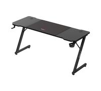 Bureau gaming - HUZARO - Hero 4.8 - Noir - Grand plateau 160 cm - Finition carbone - Supports casque et gobelet