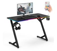 Bureau gaming - SENSE7 - VOLT - 120 x 60 cm - LED RGB télécommande - Noir carbone