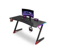 Urban Factory, Bureau gaming, Ergo LED WED75UF, 120x60cm, RGB, porte-gobelet & support casque, Noir