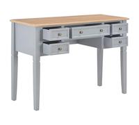 Bureau gris avec tiroirs 109,5 x 45 x 77,5 cm Bois MDF | Design Romco, 5 tiroirs, plateau large, fixation murale, couleurs marron et gris, MDF et pin