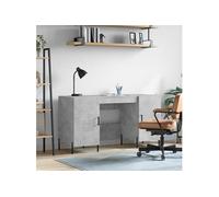 Bureau gris béton 140x50x75 cm bois d ingénierie