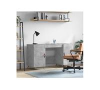 Bureau gris béton 140x50x75 cm bois d ingénierie