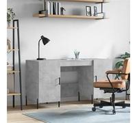 Bureau gris béton 140x50x75 cm bois d ingénierie Gris G