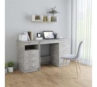 vidaXL Bureau, Table d'Écriture, Bureau d'Ordinateur, Bureau d'Écriture, Meuble de Salon Salle de Séjour Intérieur, Gris Béton Bois d'Ingénierie
