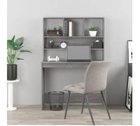 Bureau Gris, CLOUD, Table à écrire, Pour 1 personne, avec étagères, Sonoma gris 102x45x148cm ,bois d'ingénierie BBB524